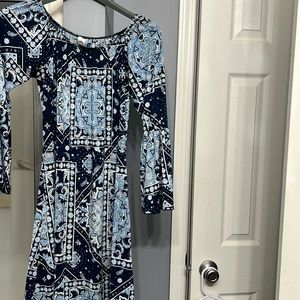 Boutique dress 3/4 puff sleeve maxi dress